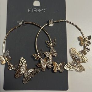 Etereo Butterfly Hoop Earrings
